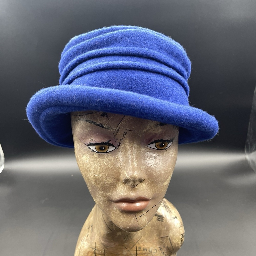 Scala Cobalt Blue Wool Cloche Hat Women's One Size Handcrafted Since 1921
